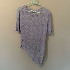 Reitmans Lavender Asymmetrical Short-Sleeve Top